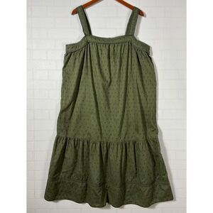 Beach Lunch Lounge Womens Sun Dress Size XL Green Cotton